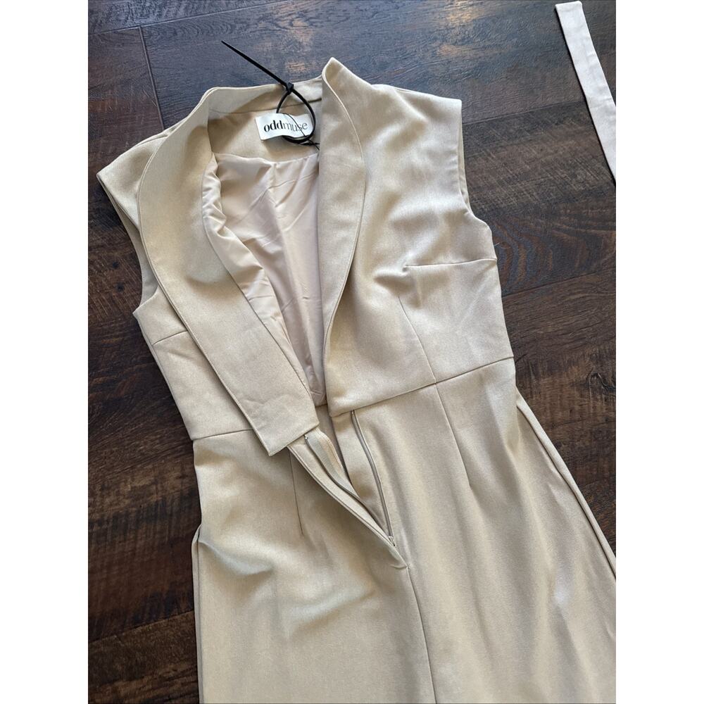 ODD MUSE Ultimate Muse Wide Leg Sleeveless Jumpsuit Camel Chic Size Medium New - Picture 4 of 13